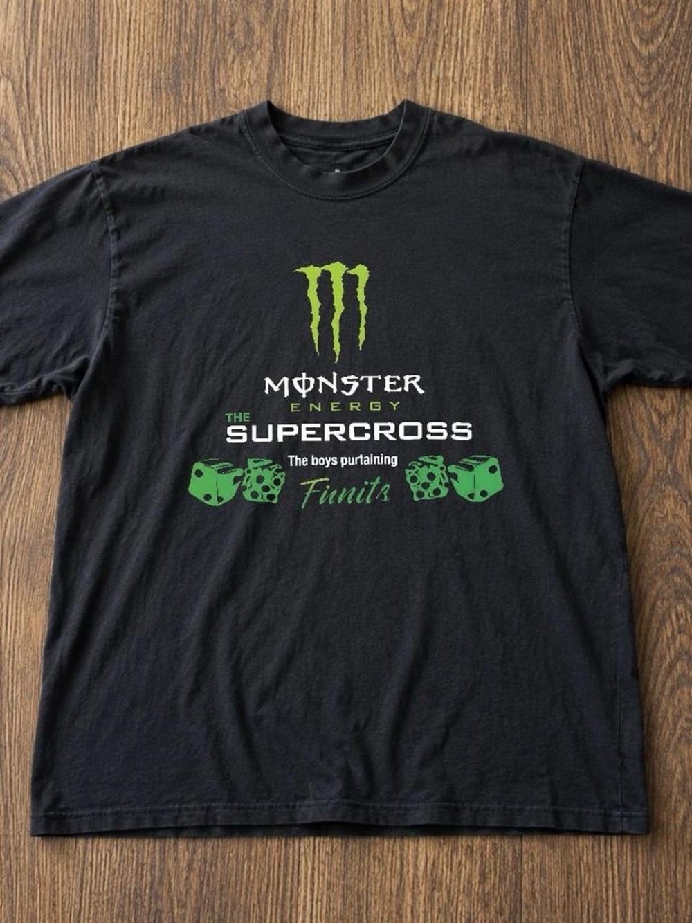 Gildan Black Short-Sleeve Monster Energy Supercross Tee with Green Print